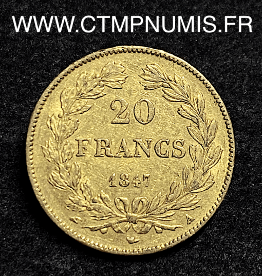 ,20,FRANCS,OR,LOUIS,PHILIPPE,1847,A,PARIS,TTB,