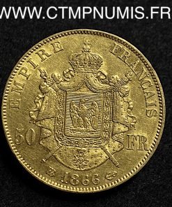 ,50,FRANCS,OR,NAPOLEON,III,1866,STRASBOURG,
