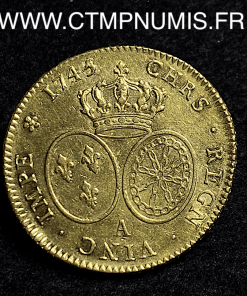 ,MONNAIE,ROYALE,LOUIS,XV,DOUBLE,LOUIS,OR,AU,BANDEAU,1745,A,PARIS,