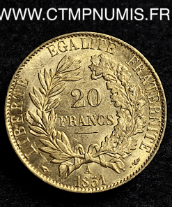 ,20,FRANCS,OR,CERES,II°,REPUBLIQUE,1851,PARIS,