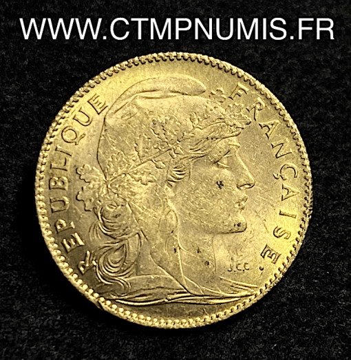 ,MONNAIE,10,FRANCS,OR,COQ,1907,SUP,