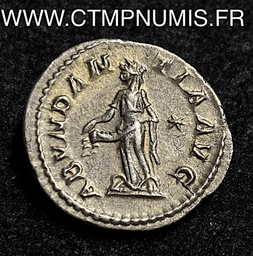 ,MONNAIE,EMPIRE,ROMAINE,ELAGABALE,DENIER,ARGENT,ABONDANCE,SUP,