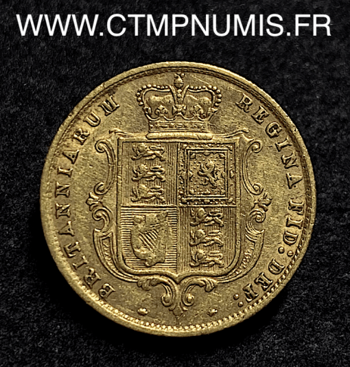 ,MONNAIE,GRANDE,BRETAGNE,1/2,SOUVERAIN,VICTORIA,ECUSSON,1876,