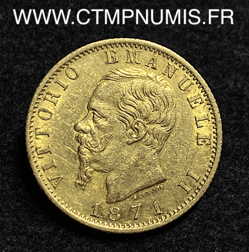 ,ITALIE,20,LIRE,OR,VICTOR,EMMANUEL,II,1871,ROME,