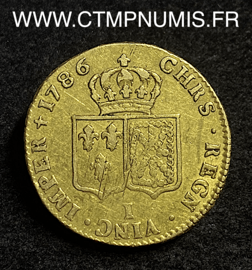 ,MONNAIE,ROYALE,LOUIS,XVI,DOUBLE,LOUIS,D'OR,1786,I,LIMOGES,