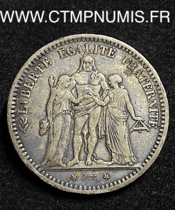,MONNAIE,5,FRANCS,ARGENT,HERCULE,1871,A,TRIDENT,CAMELINAT,PARIS,