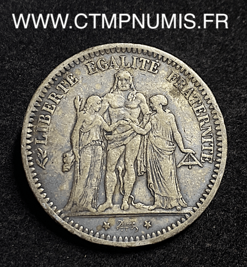 ,MONNAIE,5,FRANCS,ARGENT,HERCULE,1871,A,TRIDENT,CAMELINAT,PARIS,