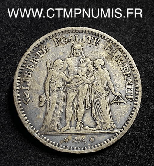 ,5,FRANCS,ARGENT,HERCULE,1871,CAMELINAT,