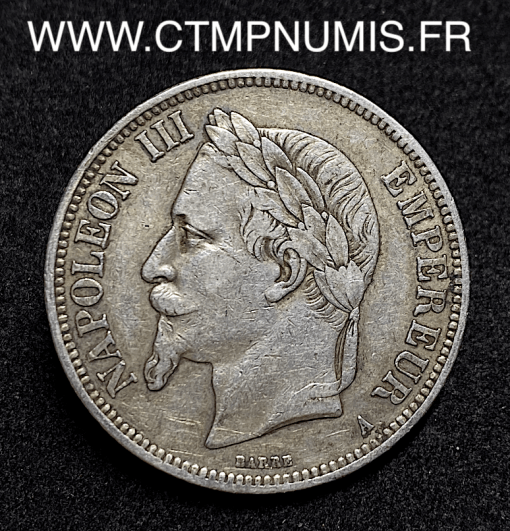 ,MONNAIE,5,FRANCS,ARGENT,NAPOLEON,III,1863,A,PARIS,