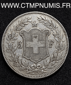 ,SUISSE,5,FRANCS,ARGENT,HELVETIA,1895,BERNE,