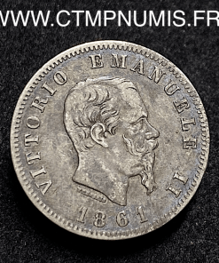 ,ITALIE,1,LIRE,ARGENT,VITTORIO,1861,F,FIRENZE,