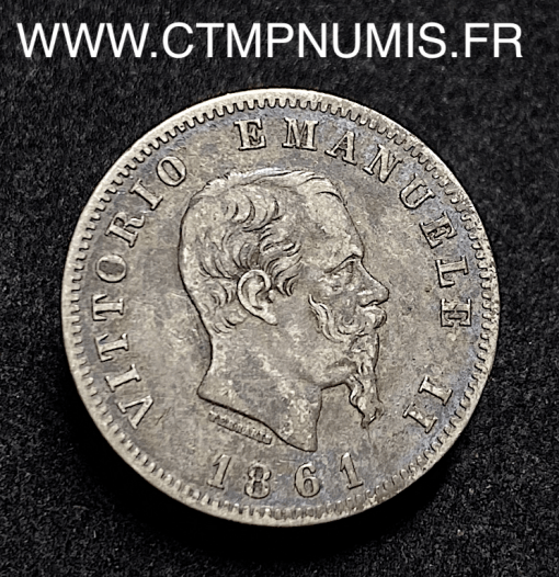 ,ITALIE,1,LIRE,ARGENT,VITTORIO,1861,F,FIRENZE,