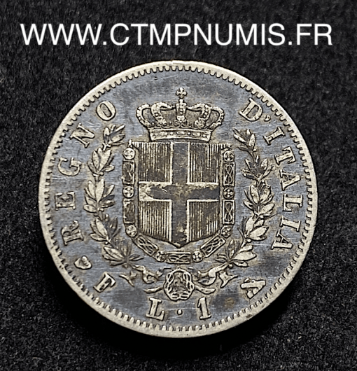 ,ITALIE,1,LIRE,ARGENT,VITTORIO,1861,F,FIRENZE,