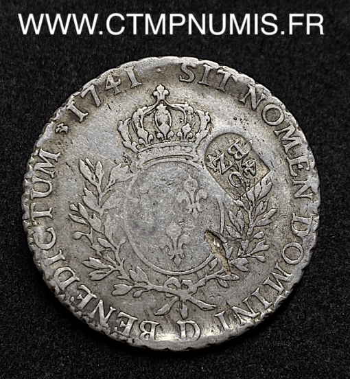 ,SUISSE,BERNE,40,BATZEN,ARGENT,CONTREMARQUE,SUR,ECU,AU,BANDEAU,1741,D,LYON,DATE,RARE,MONNAIE,ROYALE,FRANCAISE,