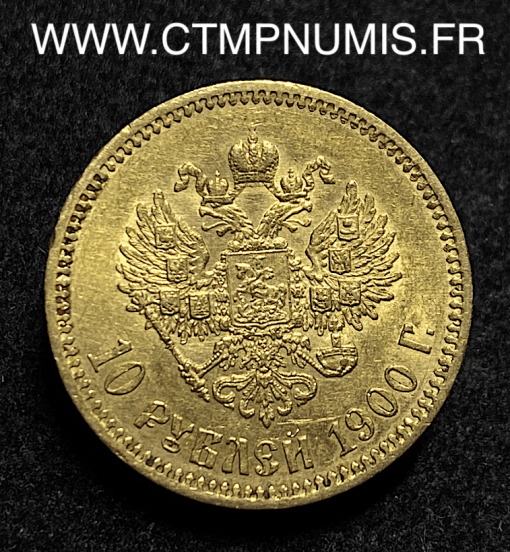 ,MONNAIE,RUSSIE,10,ROUBLE,OR,NICOLAS,II,1900,