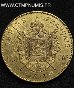,100,FRANCS,OR,NAPOLEON,III,1863,STRASBOURG,