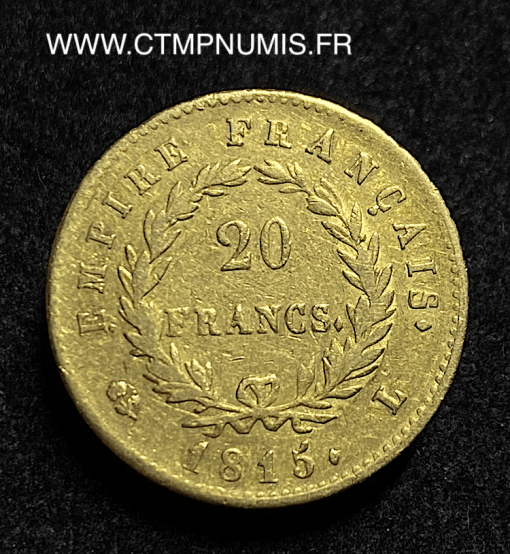 ,20,FRANCS,OR,LES,CENT,JOURS,1815,L,BAYONNE,