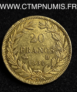 ,20,FRANCS,OR,LOUIS,PHILIPPE,I°,1831,B,ROUEN,