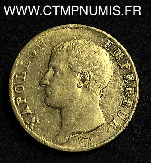 ,MONNAIE,TETE,NUE,40,FRANCS,OR,NAPOLEON,I°,REPUBLIQUE,1806,U,TURIN,