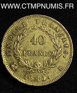 ,40,FRANCS,OR,NAPOLEON,I°,1811,K,BORDEAUX,