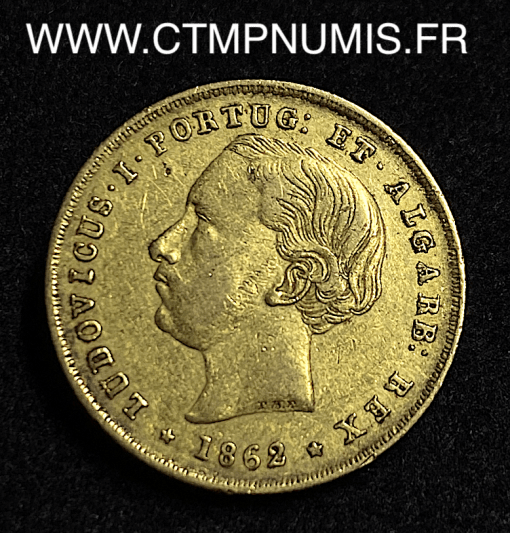 ,PORTUGAL,5000,REIS,OR,LOUIS,I°,1862,