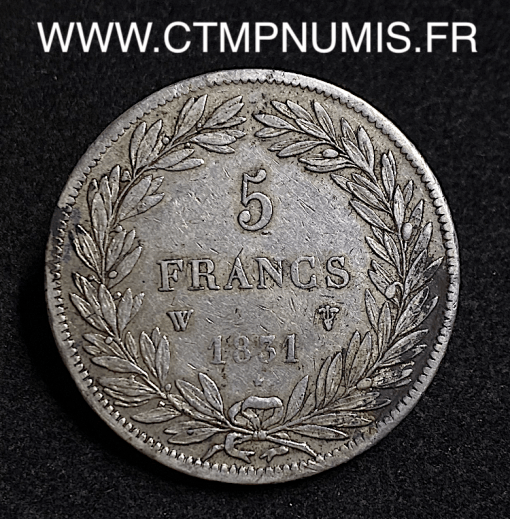 ,5,FRANCS,ARGENT,LOUIS,PHILIPPE,1831,W,LILLE,