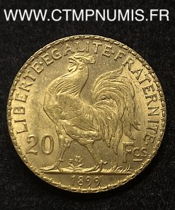 ,20,FRANCS,OR,COQ,1899,