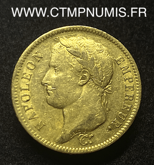 ,MONNAIE,EMPEREUR,40,FRANCS,OR,NAPOLEON,I°,EMPIRE,TETE,LAUREE,1812,A,PARIS,TTB+,