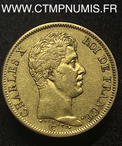 ,MONNAIE,ROYALE,40,FRANCS,OR,CHARLES,X,1°,TYPE,1824,A,PARIS,