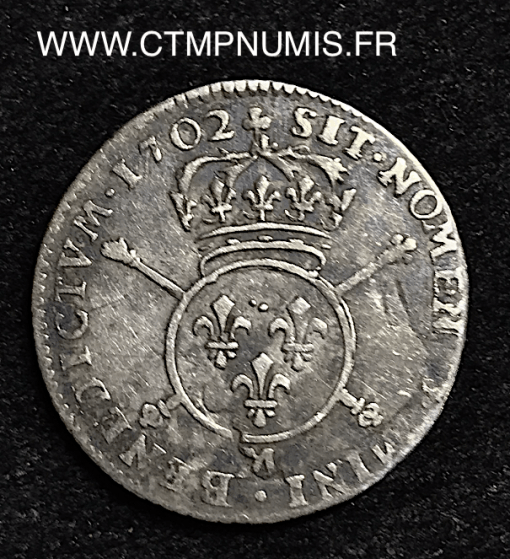 ,LOUIS,XIV,1/12,ECU,AUX,INSIGNES,1702,TOULOUSE,