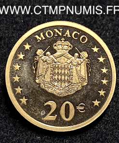 ,MONNAIE,MONACO,20,EURO,OR,RAINIER,III,2002,