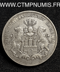 ,ALLEMAGNE,HAMBOURG,5,MARK,ARGENT,1904,J,