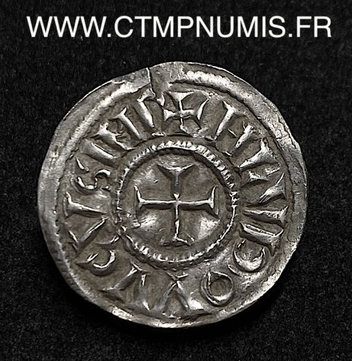 ,MONNAIE,CAROLINGIE,ROYALE,LOUIS,LE,PIEUX,DENIER,ARGENT,TOULOUSE,