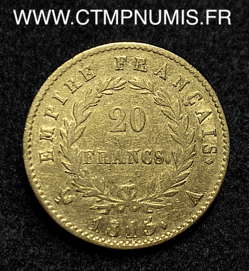 20,FRANCS,OR,LES,CENT,JOURS,1815,A,PARIS,
