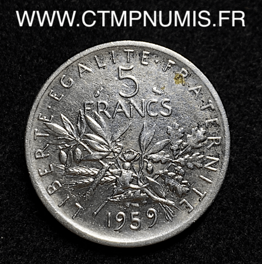 ,ESSAI,5,FRANCS,ARGENT,SEMEUSE,1959,