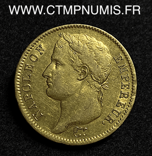 ,40,FRANCS,OR,NAPOLEON,I°,EMPIRE,1810,W,LILLE,