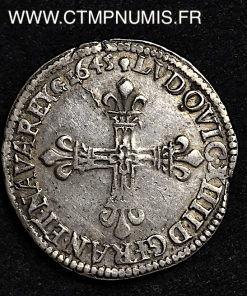 ,LOUIS,XIV,1/4,ECU,ARGENT,1645,M,TOULOUSE,