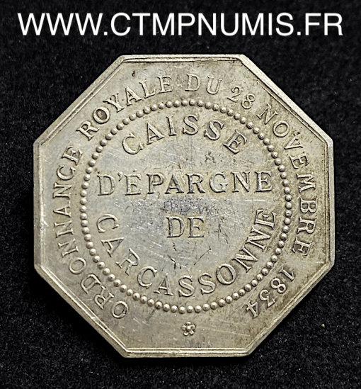 ,JETON,ARGENT,EPARGNE,DE,CARCASSONNE,1834,