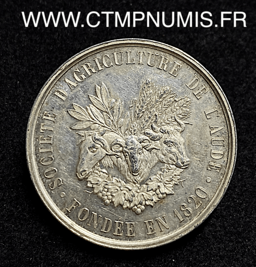 ,JETON,ARGENT,SOCIETE,AGRICULTURE,1820,AUDE,