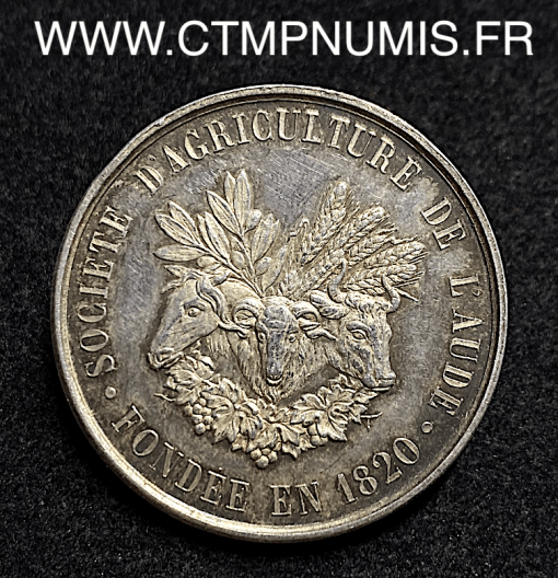 ,JETON,ARGENT,SOCIETE,AGRICULTURE,1820,AUDE,