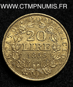 ,ITALIE,VATICAN,20,LIRE,OR,PIE,IX,1866,R,ROME,XXI,