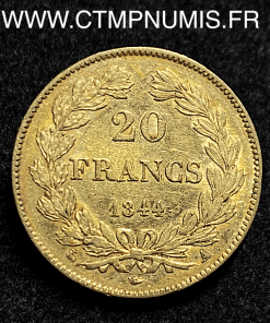 ,20,FRANCS,OR,LOUIS,PHILIPPE,I°,1844,A,PARIS,