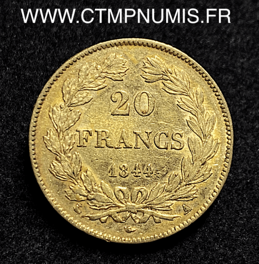 ,20,FRANCS,OR,LOUIS,PHILIPPE,I°,1844,A,PARIS,