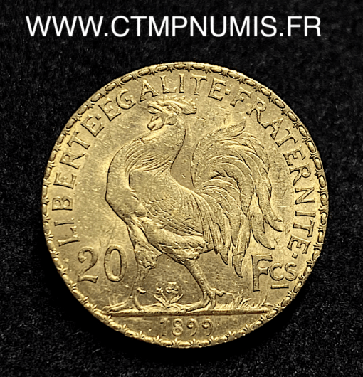 ,MONNAIE,20,FRANCS,OR,COQ,1899,