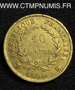 ,40,FRANCS,OR,NAPOLEON,I°,1808,LA,ROCHELLE,