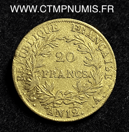 ,20,FRANCS,OR,NAPOLEON,AN,12,A,PARIS,