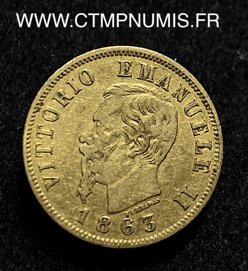 ,ITALIE,10,LIRE,OR,VICTOR,EMMANUEL,1863,TURIN,