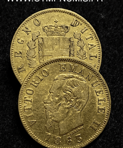 ,MONNAIE,ITALIE,10,LIRE,OR,VICTOR,EMMANUEL,II,1863,T,TURIN,