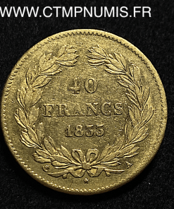 ,40,FRANCS,OR,LOUIS,PHILIPPE,I°,1833,A,PARIS,