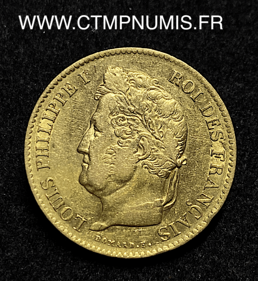 ,40,FRANCS,OR,LOUIS,PHILIPPE,I°,1833,A,PARIS,